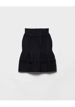 Chevron wool midi skirt