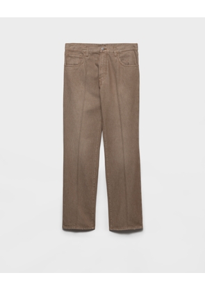 Five-pocket washed denim jeans