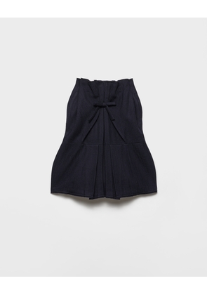 Chevron wool midi skirt