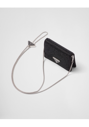 Cardholder with shoulder strap and crystals