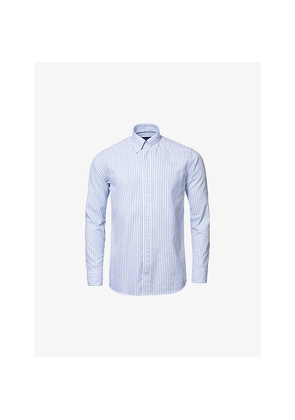 Mens Eton Striped Long-Sleeved Slim-Fit Cotton Shirt
