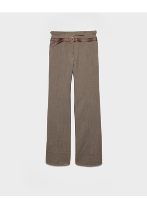 Technical wool pants with printed belt