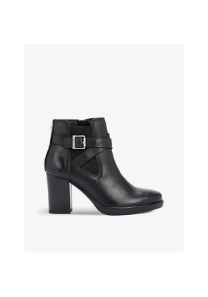 Womens Carvela Silver Buckle-Detail Leather Ankle Boots