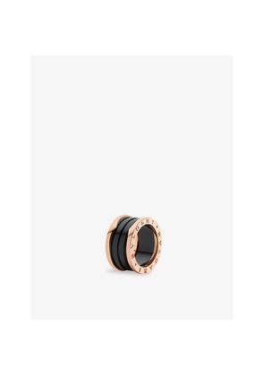 Bvlgari B.Zero1 Four-Band 18ct Rose-Gold and Ceramic Ring