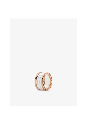 Bvlgari B.Zero1 Four-Band 18ct Rose-Gold and Ceramic Ring