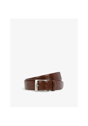 Mens Dents Logo-Engraved Leather Belt