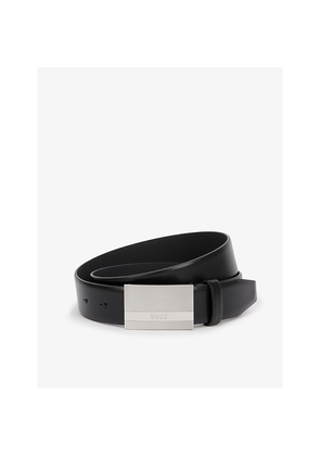 Mens Boss Logo-Engraved Leather Belt