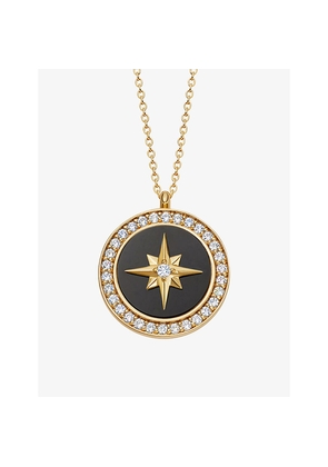 Womens Astley Clarke Polaris Large 18ct Yellow Gold Vermeil, Black Onyx and White Sapphire Locket Necklace
