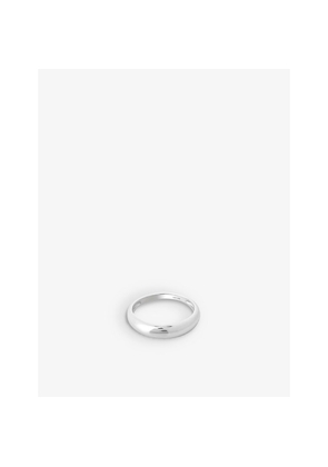 Womens Astrid & Miyu Essential Dome Rhodium-Plated Sterling-Silver Ring
