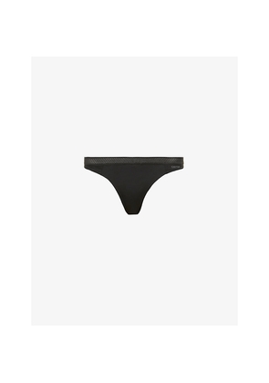 Womens Calvin Klein Seductive Comfort Mid-Rise Stretch-Nylon Thong