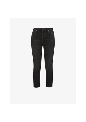 Womens Agolde Riley High-Rise Straight-Leg Stretch-Denim Jeans