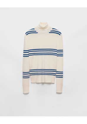 Striped wool turtleneck sweater