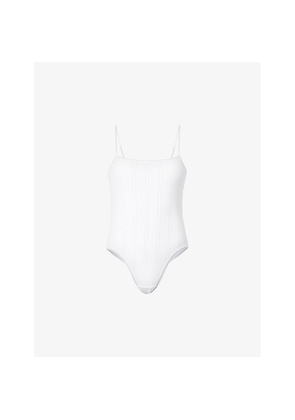 Womens Cou Cou Intimates The Bodysuit Pointelle-Pattern Cotton Body