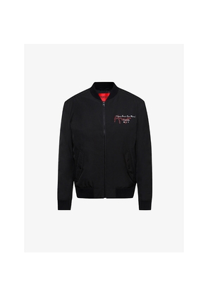 Mens Hugo Snake-Print Woven Bomber Jacket