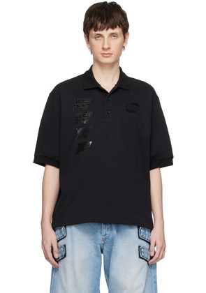 We11done Black Cotton Polo
