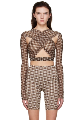 KNWLS Brown Polyester Blouse