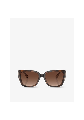 Michael Kors Mk2199 Acadia Rectangle-Frame Tortoiseshell Acetate Sunglasses
