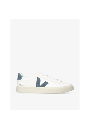 Mens Veja Campo Logo-Stitched Leather Trainers