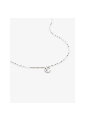 Womens Monica Vinader C Letter-Charm Sterling-Silver Pendant Necklace