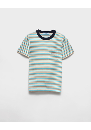 Striped lisle cotton T-shirt