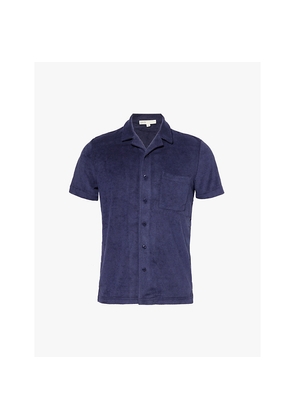 Mens Onia Towel Terry Camp-Collar Cotton-Blend Shirt