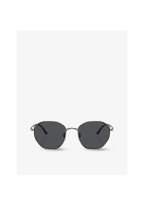 Giorgio Armani Ar6150 Branded Round-Frame Metal Sunglasses