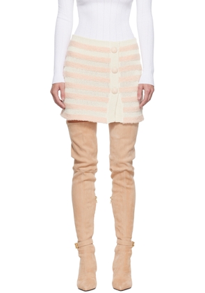 Balmain White & Pink Striped Skirt