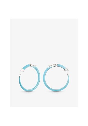 Womens Shaun Leane Sabre Solis Sterling-Silver and Enamel Hoop Earrings