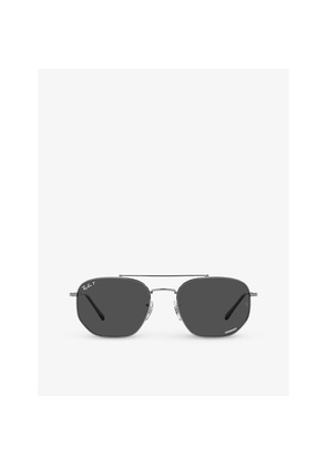 Womens Ray-Ban Rb3707 Irregular-Shape Gunmetal Sunglasses