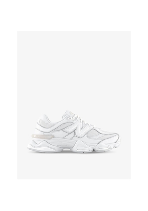 Mens New Balance 9060 Brand-Patch Leather and Mesh Low-Top Trainers