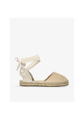 Womens Manebi Hamptons Contrast-Stitch Suede Espadrilles