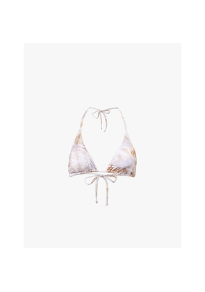 Womens Gracejacob Sahara Graphic-Print Bikini Top