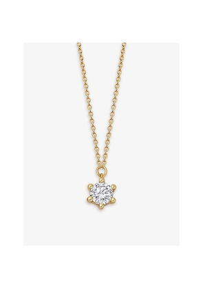 Womens Astley Clarke Interstellar Solitaire 14ct Yellow-Gold and 0.25ct Lab-Grown Diamond Pendant Necklace
