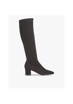 Womens LK Bennett Eldon Block-Heel Suede Knee-High Boots
