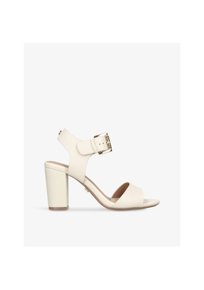 Womens Carvela Sadie 2 Logo-Embellished Faux-Leather Heeled Sandals