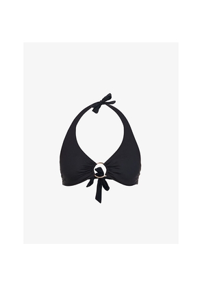 Womens Melissa Odabash Brussels Ring-Embellished Halter-Neck Bikini Top
