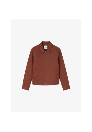 Mens Sandro Pointed-Collar Cotton Harrington Jacket