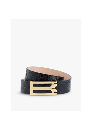 Womens Victoria Beckham Jumbo Frame Buckle-Embellished Leather Belt