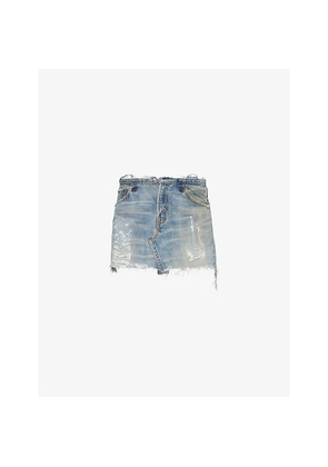Womens Casey Jean By Jean Vintage Deconstructed Denim Mini Skirt