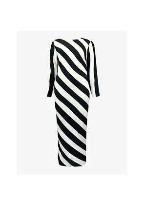 Womens Ro&Zo Clara Stripe-Print Woven Maxi Dress