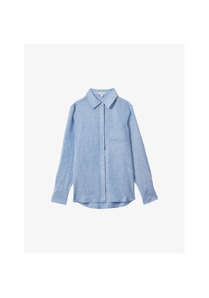 Womens Reiss Belle Relaxed-Fit Long-Sleeve Linen Shirt