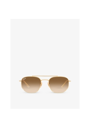 Ray-Ban Rb3707 Faceted-Shape Metal Sunglasses