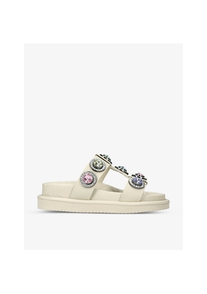 Womens Kurt Geiger London Orson Crystal-Embellished Faux-Leather Sandal