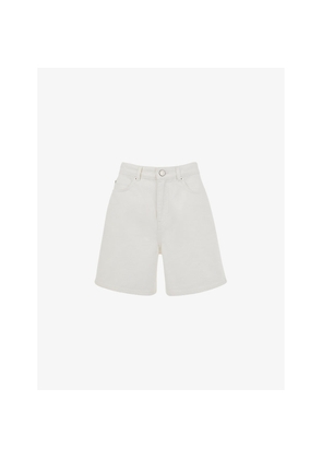 Womens Whistles Patch-Pocket Regular-Fit Denim Shorts