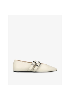 Womens Le Monde Beryl Claudia Double-Strap Leather Flats