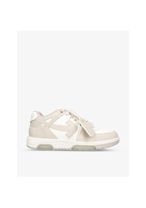Mens Off-White C/O Virgil Abloh Out Of Office Logo-Embroidered Leather Low-Top Trainers