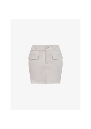 Womens Mistress Rocks Cargo-Pocket Low-Rise Stretch-Cotton Mini Skirt