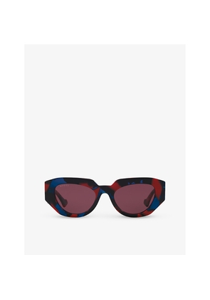 Womens Gucci Gc002107 Rectangle-Frame Acetate Sunglasses