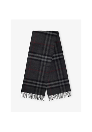 Womens Burberry Giant Check Tassel-Trim Cashmere Scarf