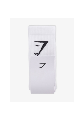 Womens Gymshark Branded Pack Of Three Cotton-Blend Socks